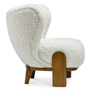 Little Kita Fauteuil Wit | Walnoot Pootjes