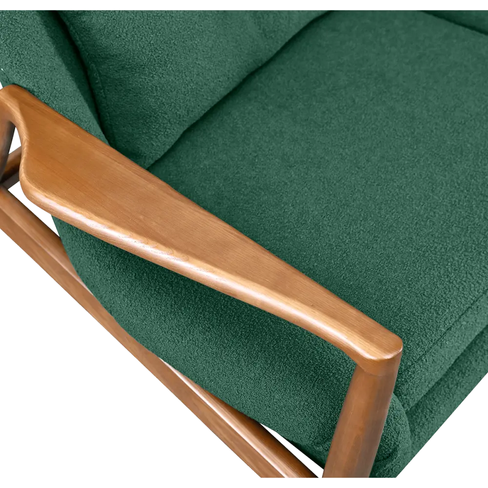 Cavel Flyder Scandinavische Lounge Chair Teddy Groen Walnoot