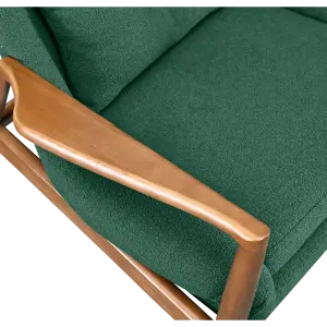 Cavel Flyder Scandinavische Lounge Chair Teddy Groen Walnoot