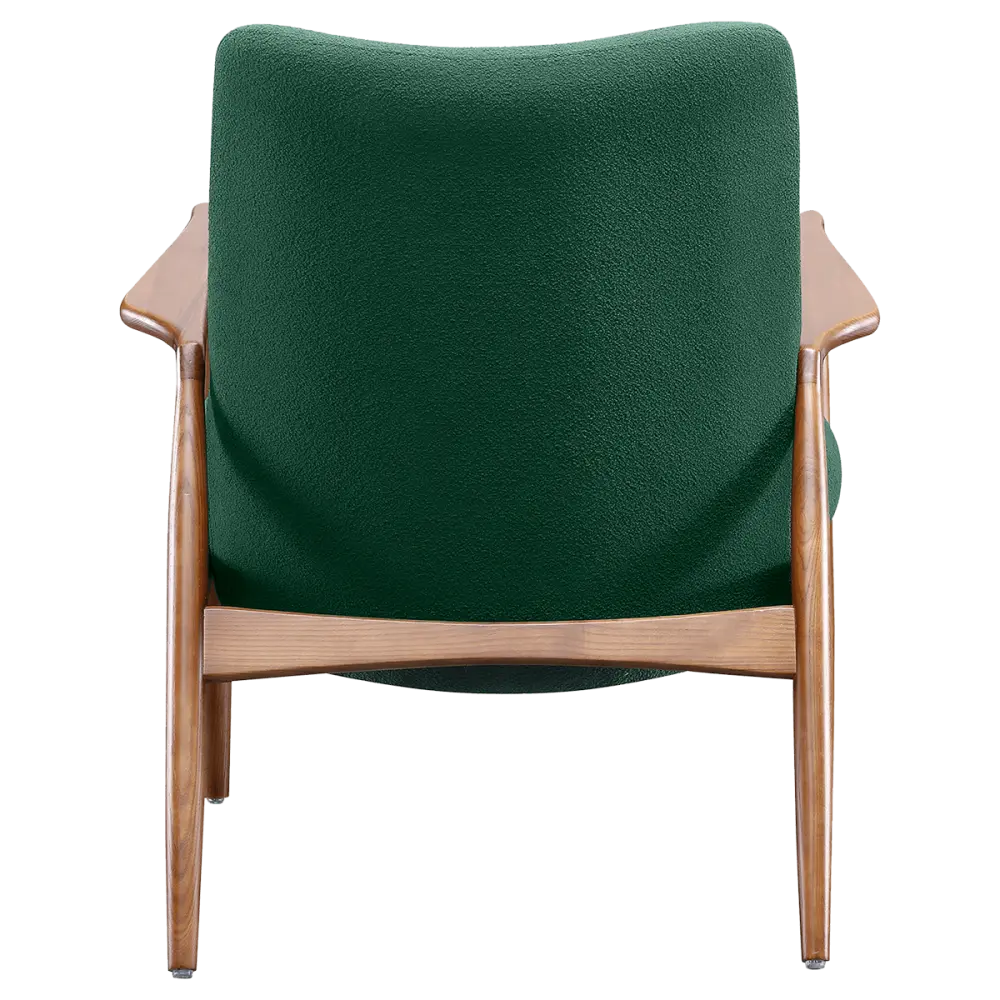 Cavel Flyder Scandinavische Lounge Chair Teddy Groen Walnoot