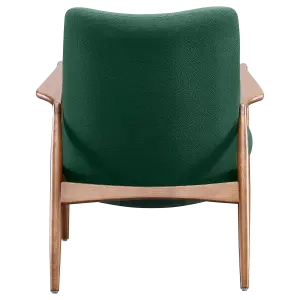Cavel Flyder Scandinavische Lounge Chair Teddy Groen Walnoot