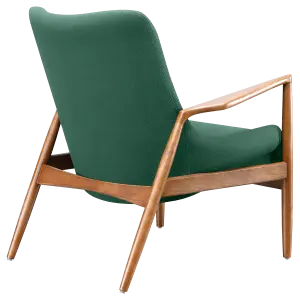 Cavel Flyder Scandinavische Lounge Chair Teddy Groen Walnoot