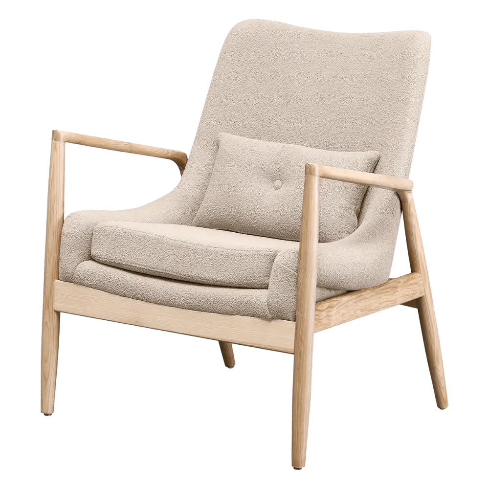 Cavel Flyder Scandinavische Lounge Chair Teddy Taupe Essen