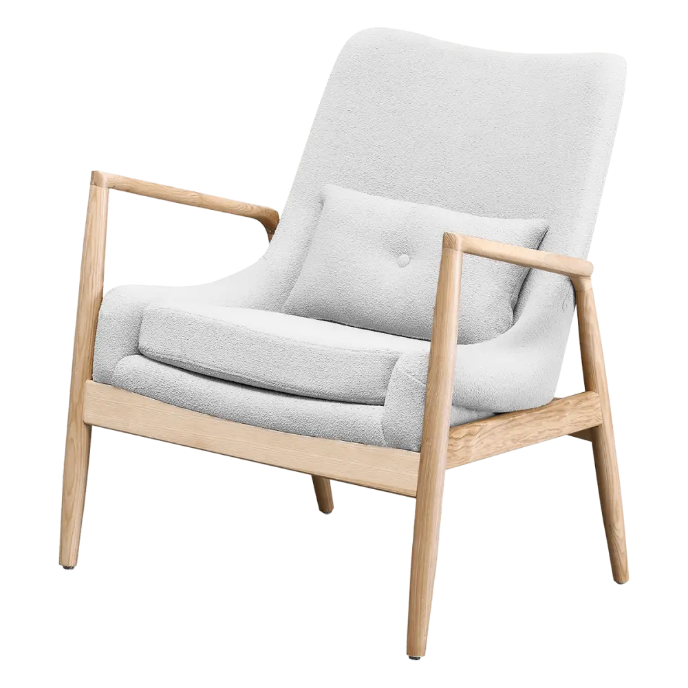 Cavel Flyder Scandinavische Lounge Chair Teddy Wit Essen