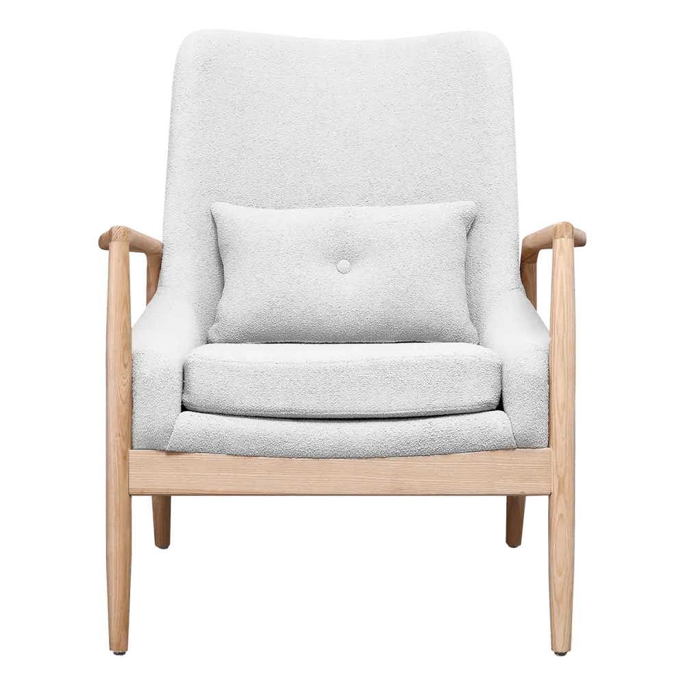 Cavel Flyder Scandinavische Lounge Chair Teddy Wit Essen