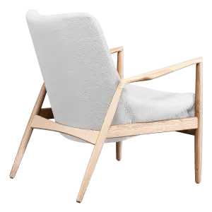 Cavel Flyder Scandinavische Lounge Chair Teddy Wit Essen