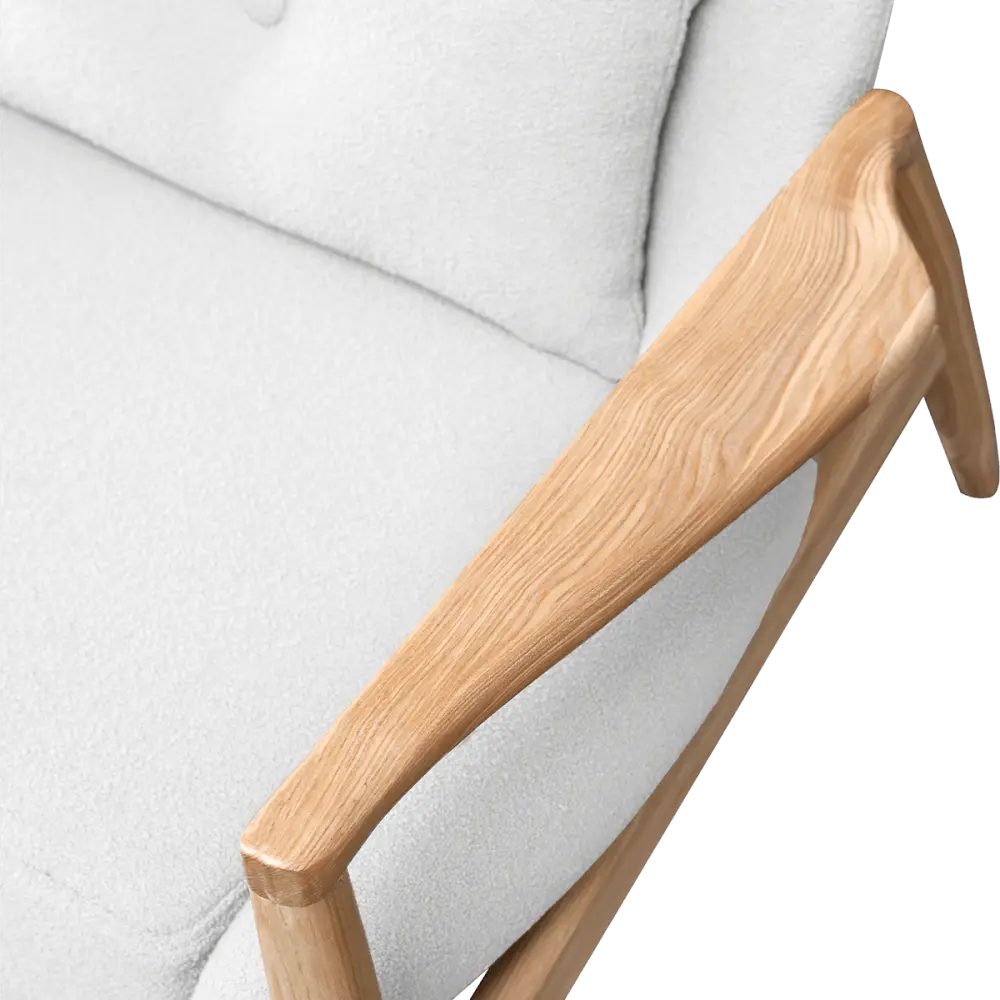 Cavel Flyder Scandinavische Lounge Chair Teddy Wit Essen