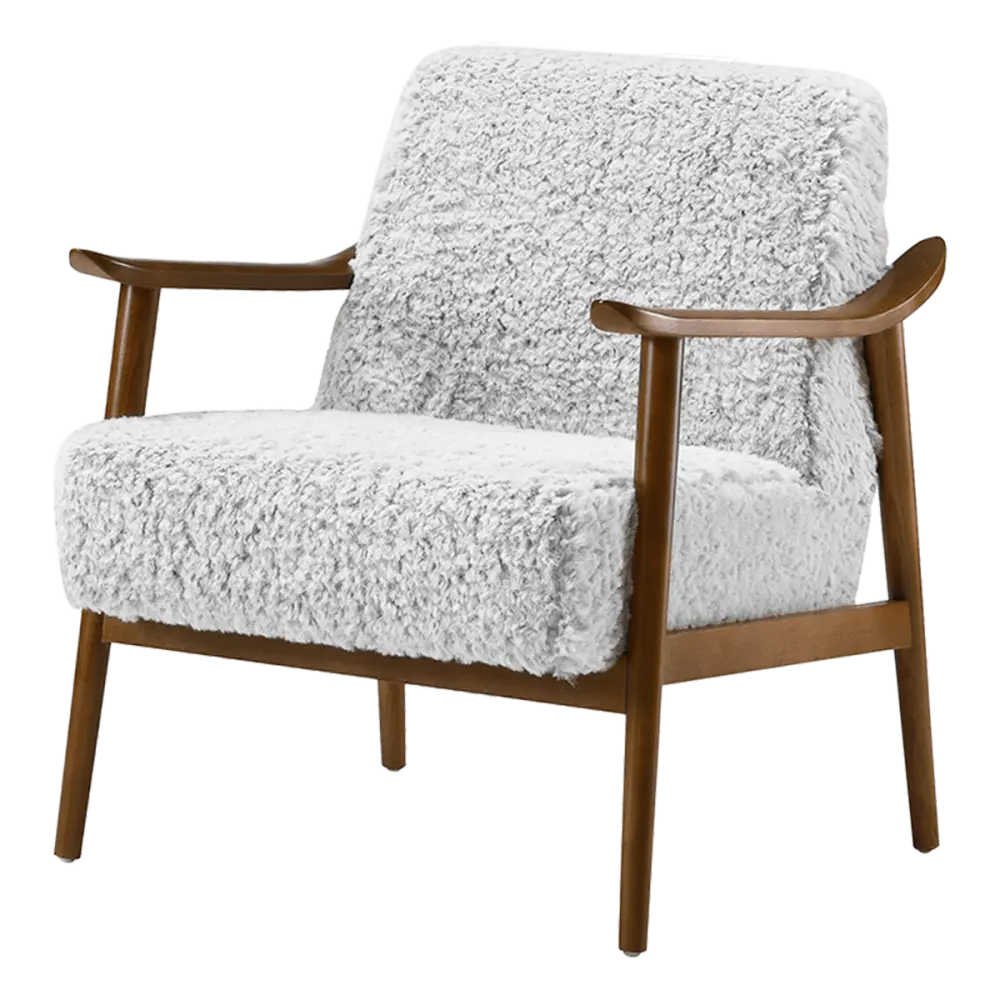 Cavel Hezel Scandinavische Lounge Chair Teddy Wit Walnoot