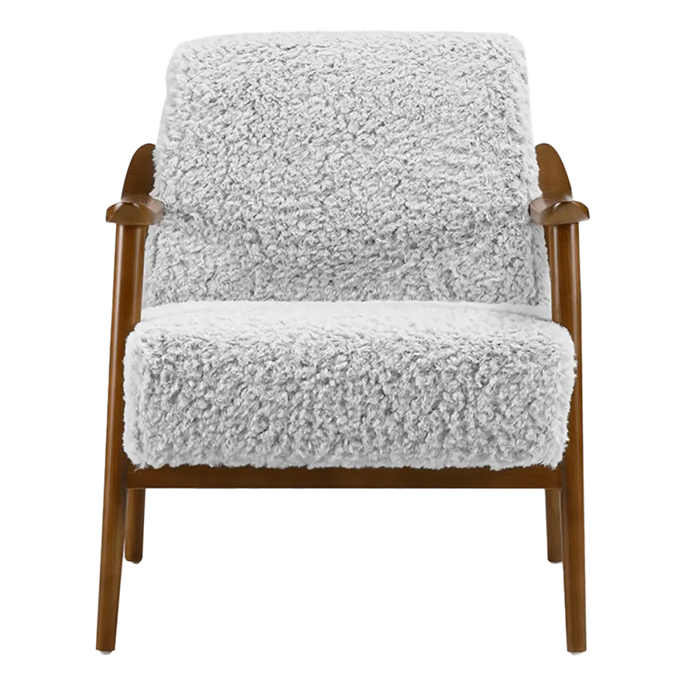Cavel Hezel Scandinavische Lounge Chair Teddy Wit Walnoot