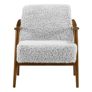 Cavel Hezel Scandinavische Lounge Chair Teddy Wit Walnoot