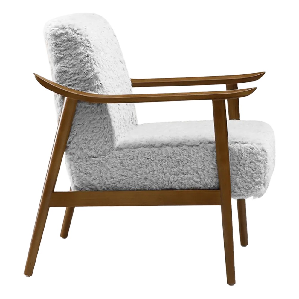 Cavel Hezel Scandinavische Lounge Chair Teddy Wit Walnoot