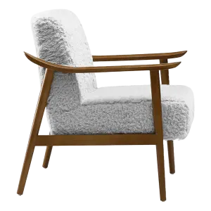 Cavel Hezel Scandinavische Lounge Chair Teddy Wit Walnoot