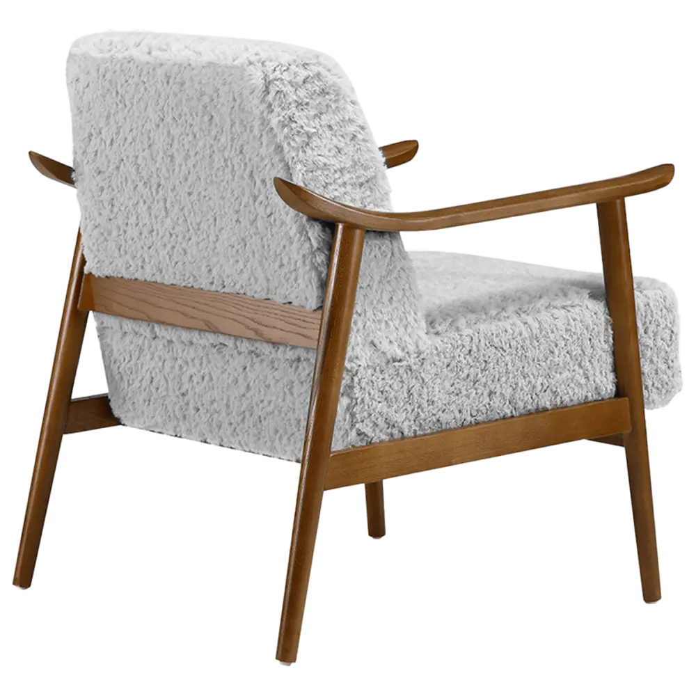 Cavel Hezel Scandinavische Lounge Chair Teddy Wit Walnoot