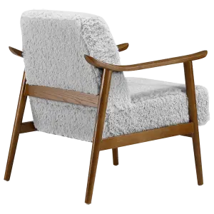 Cavel Hezel Scandinavische Lounge Chair Teddy Wit Walnoot
