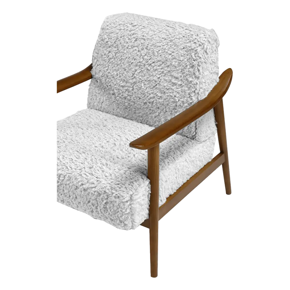 Cavel Hezel Scandinavische Lounge Chair Teddy Wit Walnoot