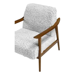Cavel Hezel Scandinavische Lounge Chair Teddy Wit Walnoot