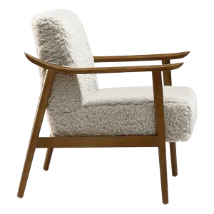 Cavel Hezel Scandinavische Lounge Chair Teddy Taupe Walnoot