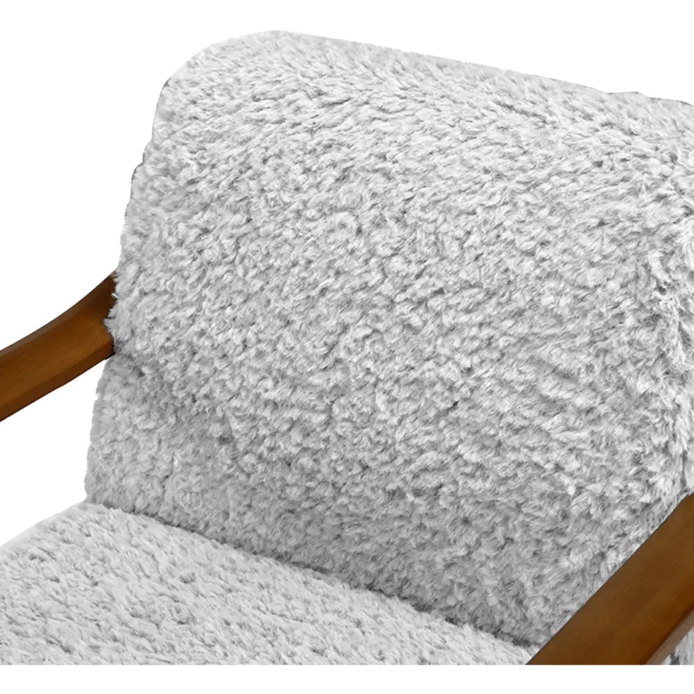 Cavel Hezel Scandinavische Lounge Chair Teddy Wit Walnoot