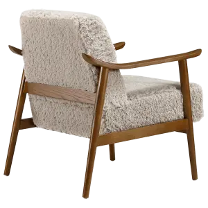 Cavel Hezel Scandinavische Lounge Chair Teddy Taupe Walnoot
