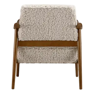 Cavel Hezel Scandinavische Lounge Chair Teddy Taupe Walnoot