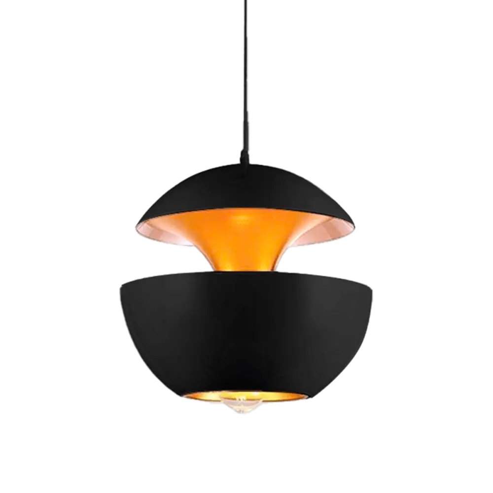 Hanglamp Peach | Mat Zwart / Goud