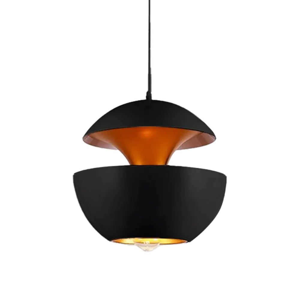 Hanglamp Peach | Mat Zwart / Goud