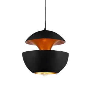 Hanglamp Peach | Mat Zwart / Goud
