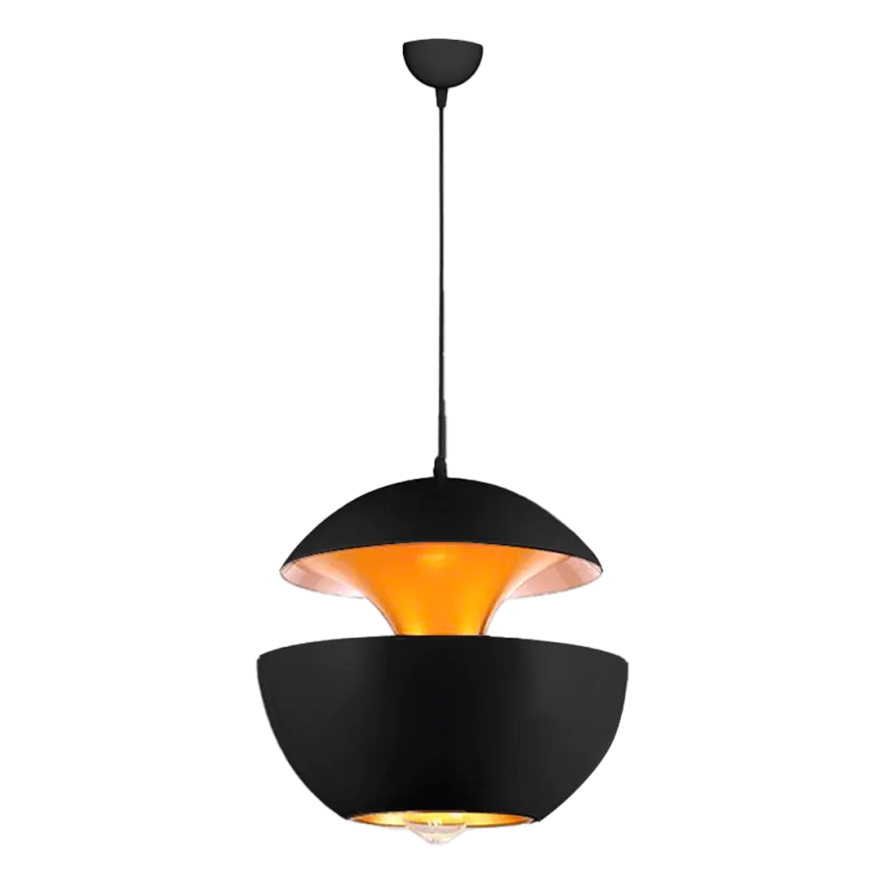 Hanglamp Peach | Mat Zwart / Goud