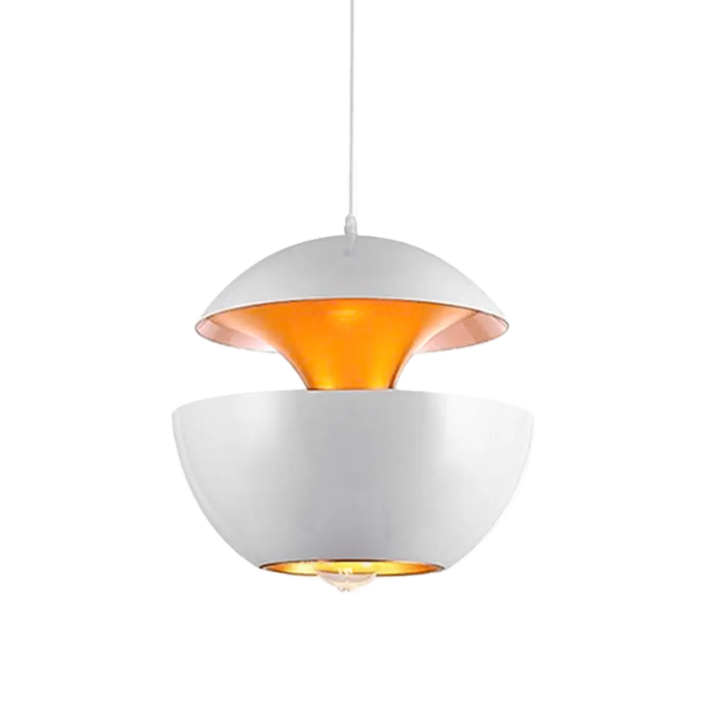 Hanglamp Peach | Mat Wit / Goud
