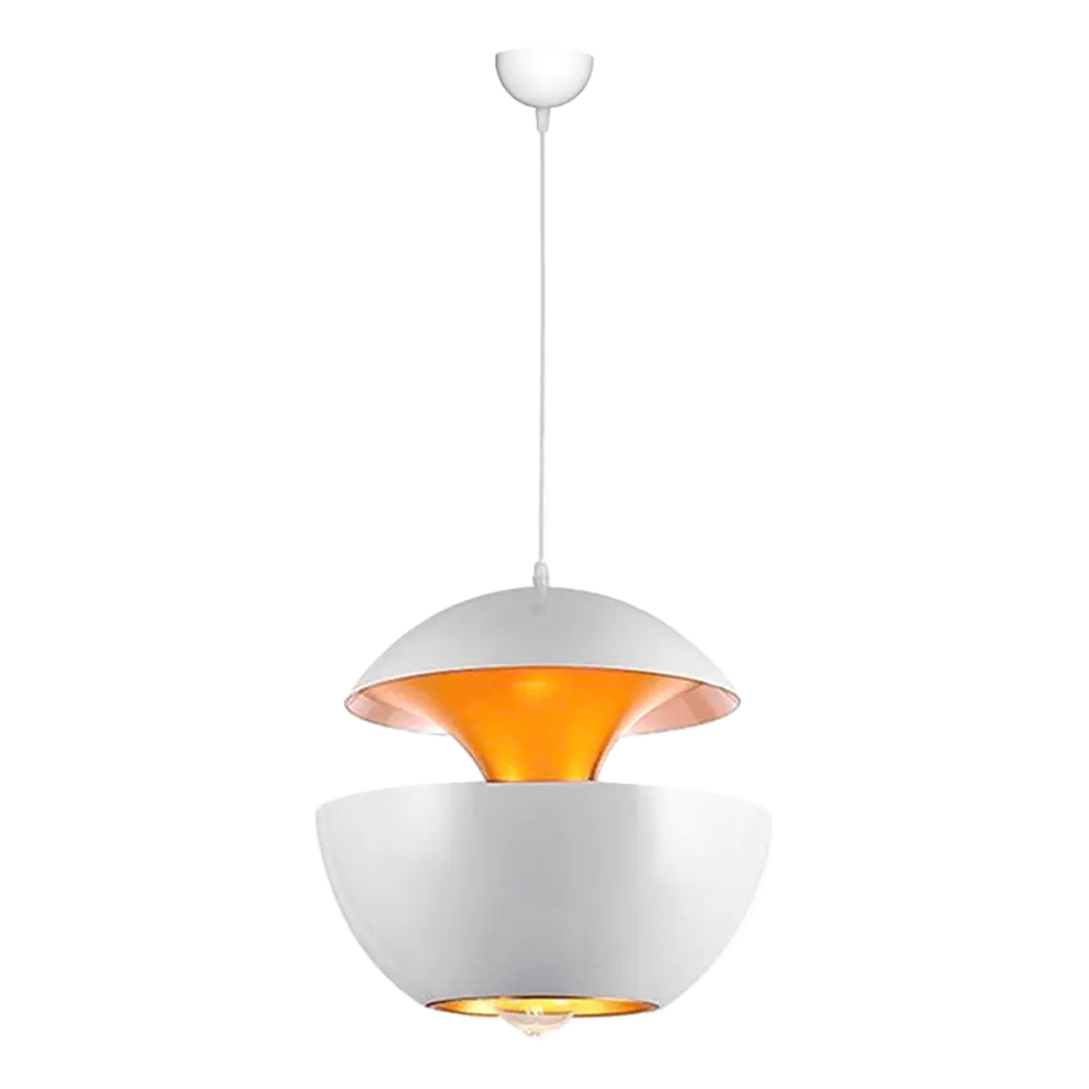 Hanglamp Peach | Mat Wit / Goud