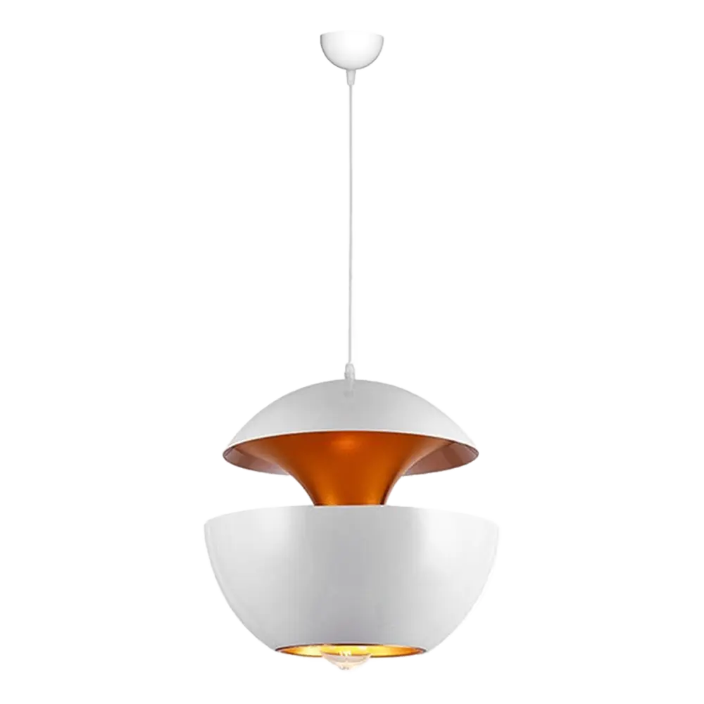 Hanglamp Peach | Mat Wit / Goud