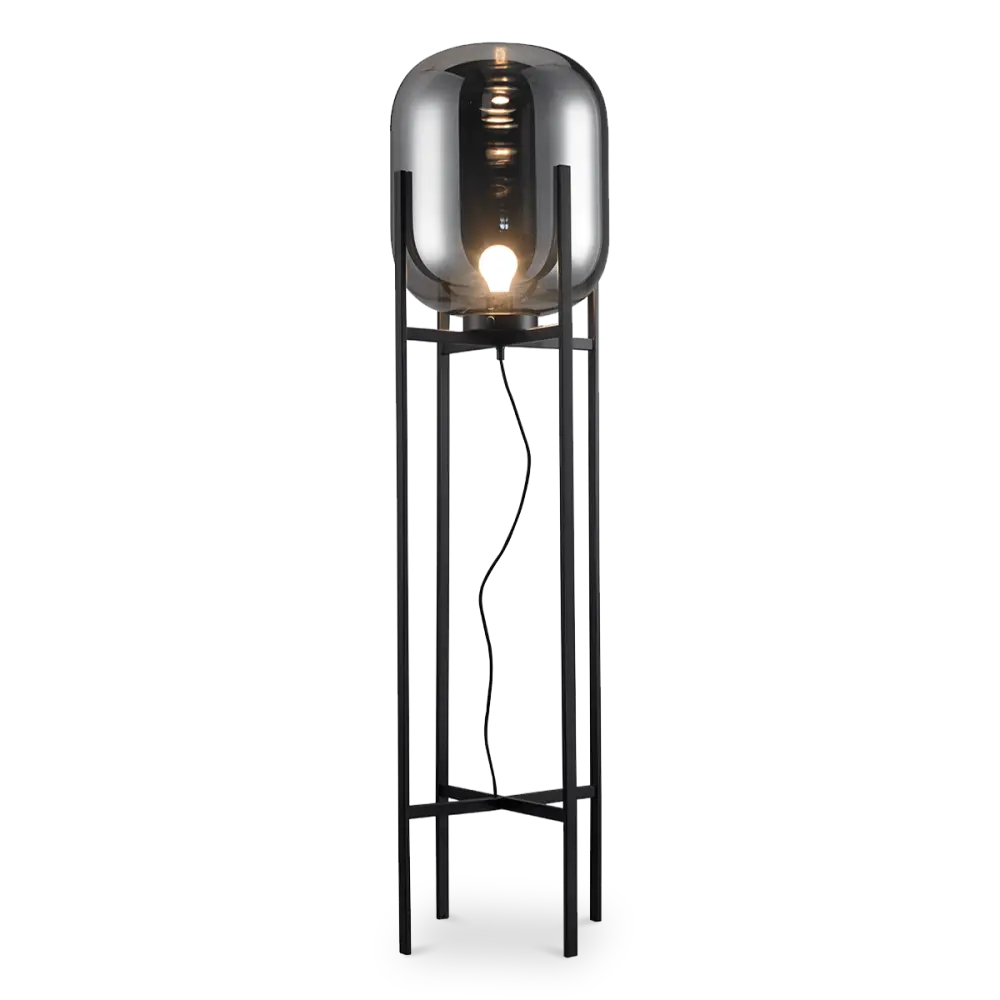 Vloerlamp Bowl Smoky | Zwart
