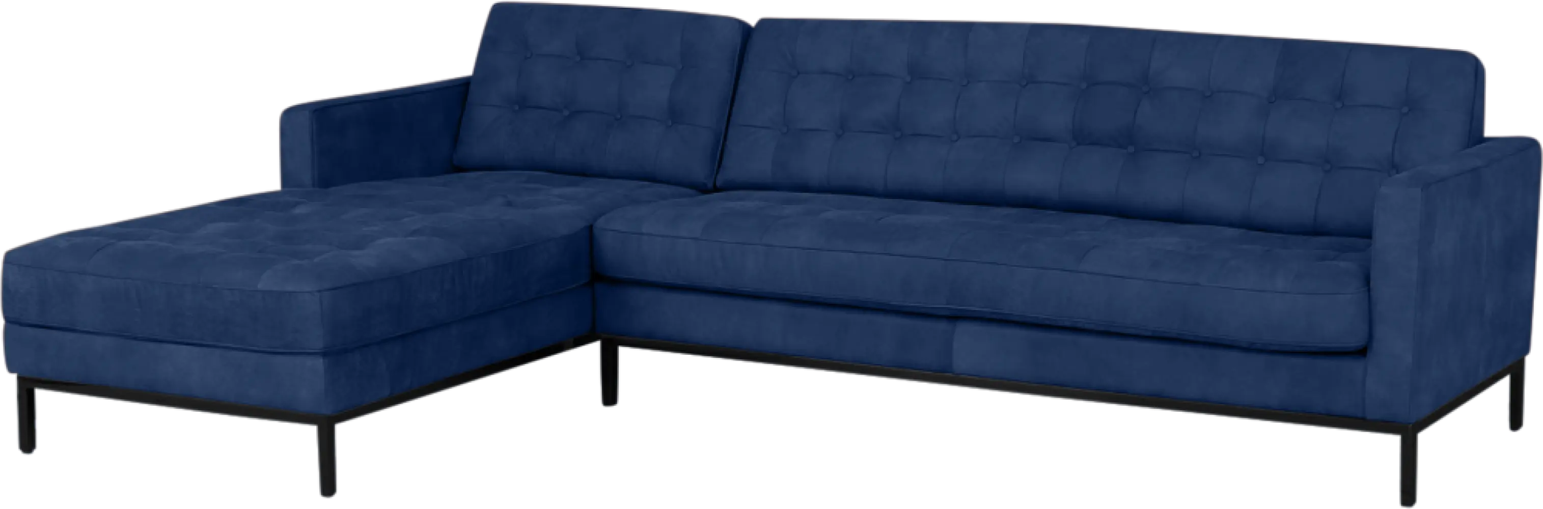 Italo Hoekbank Kings Blue Velvet (Hoek Rechts)