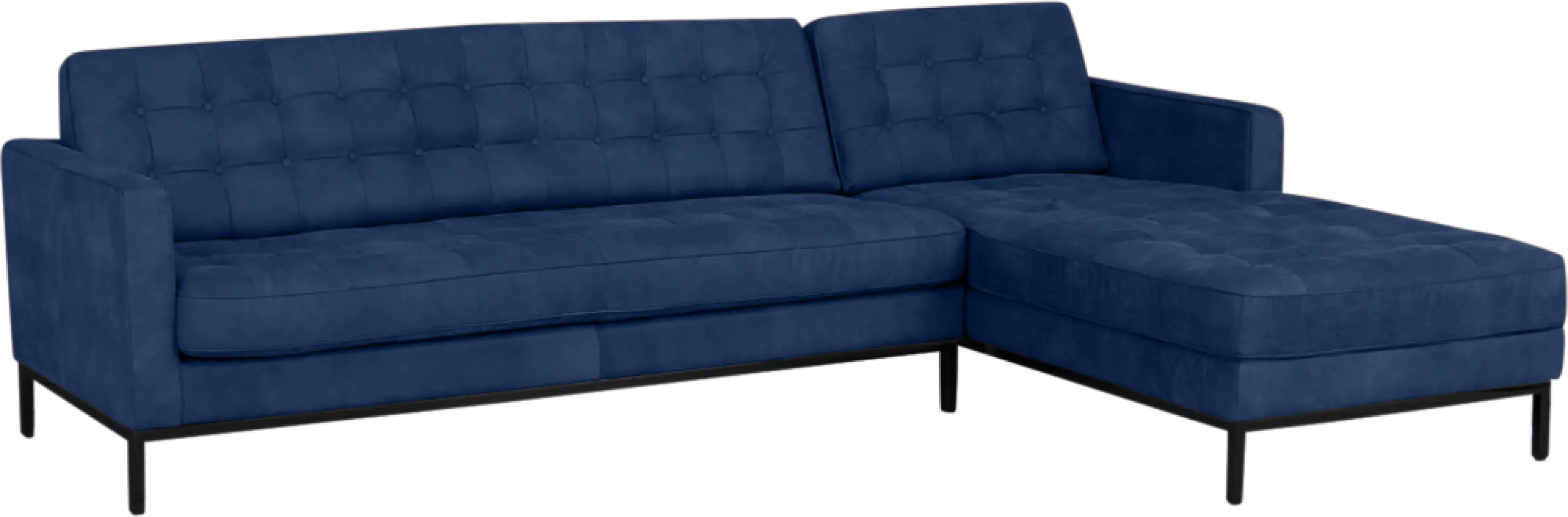 Italo Hoekbank Kings Blue Velvet (Hoek Links)