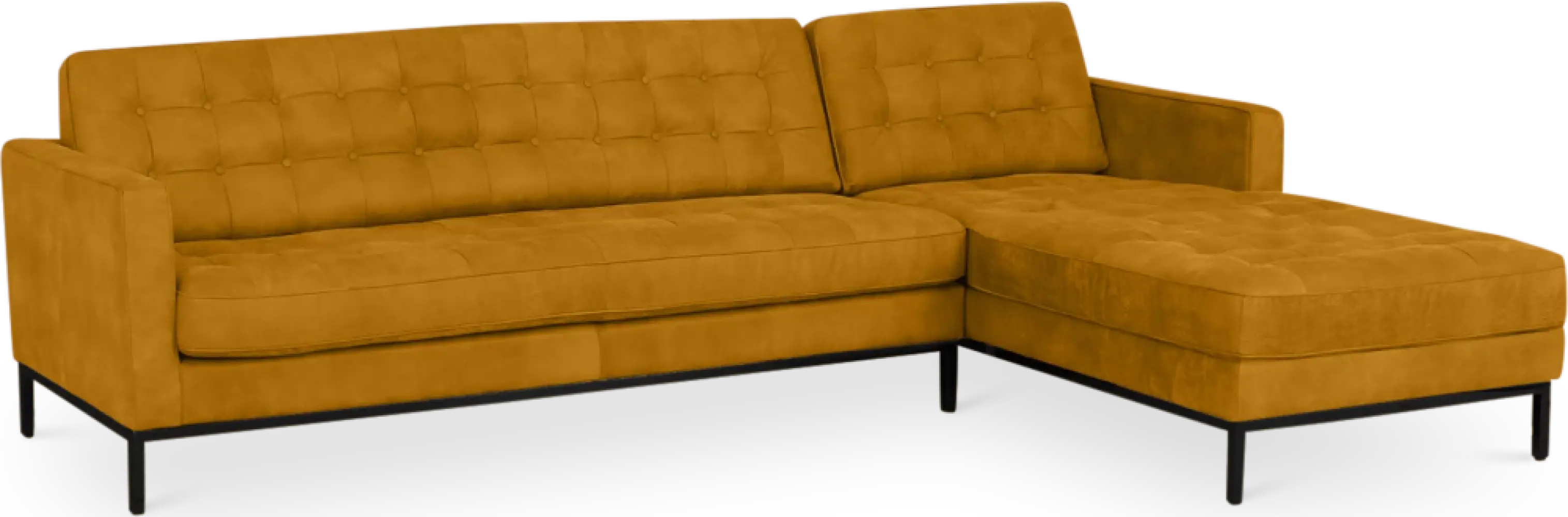 Italo Hoekbank Okergold Velvet (Hoek Links)