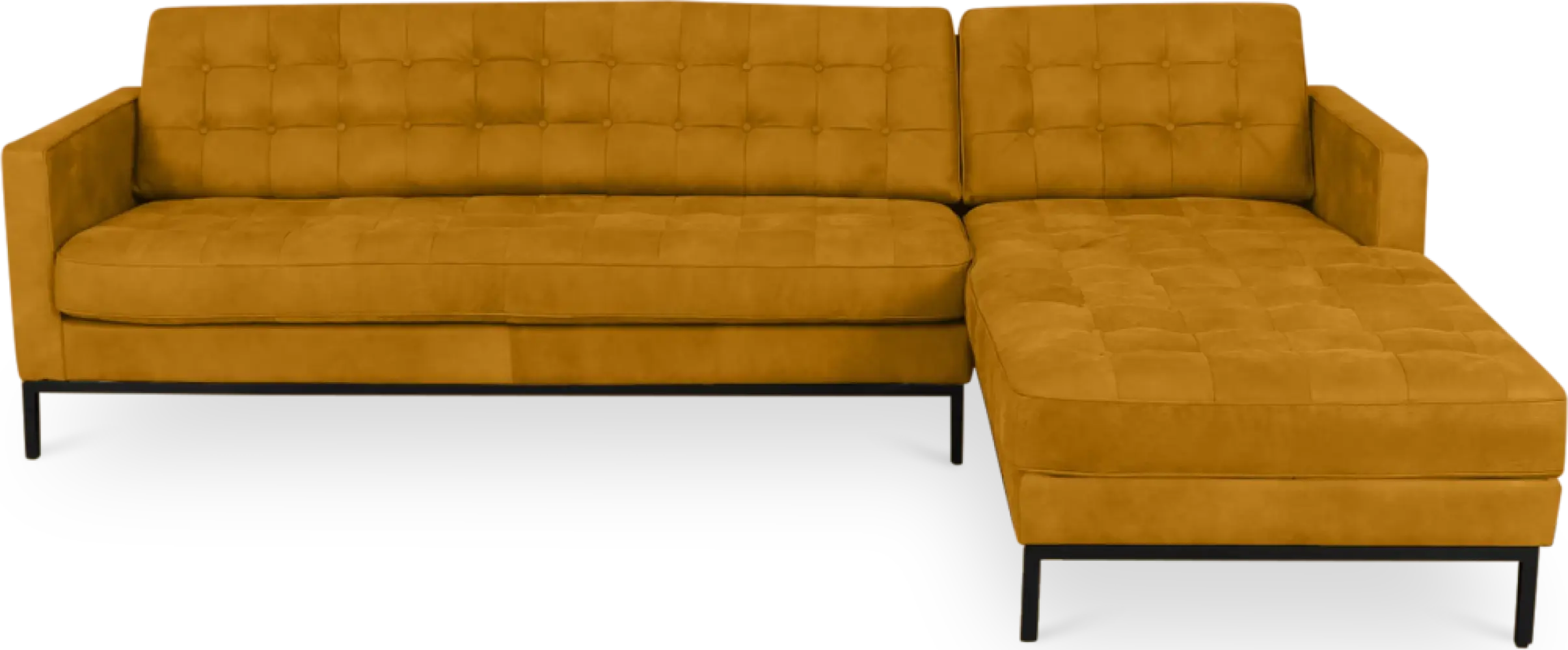 Italo Hoekbank Okergold Velvet (Hoek Links)