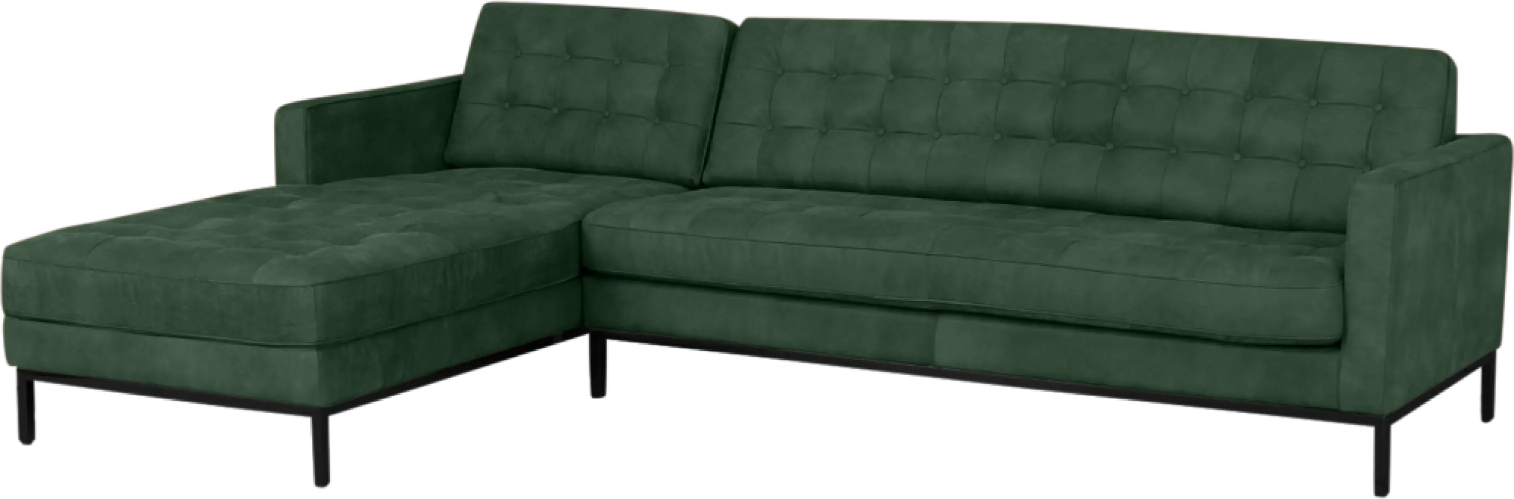 Italo Hoekbank Forest Green Velvet (Hoek Rechts)