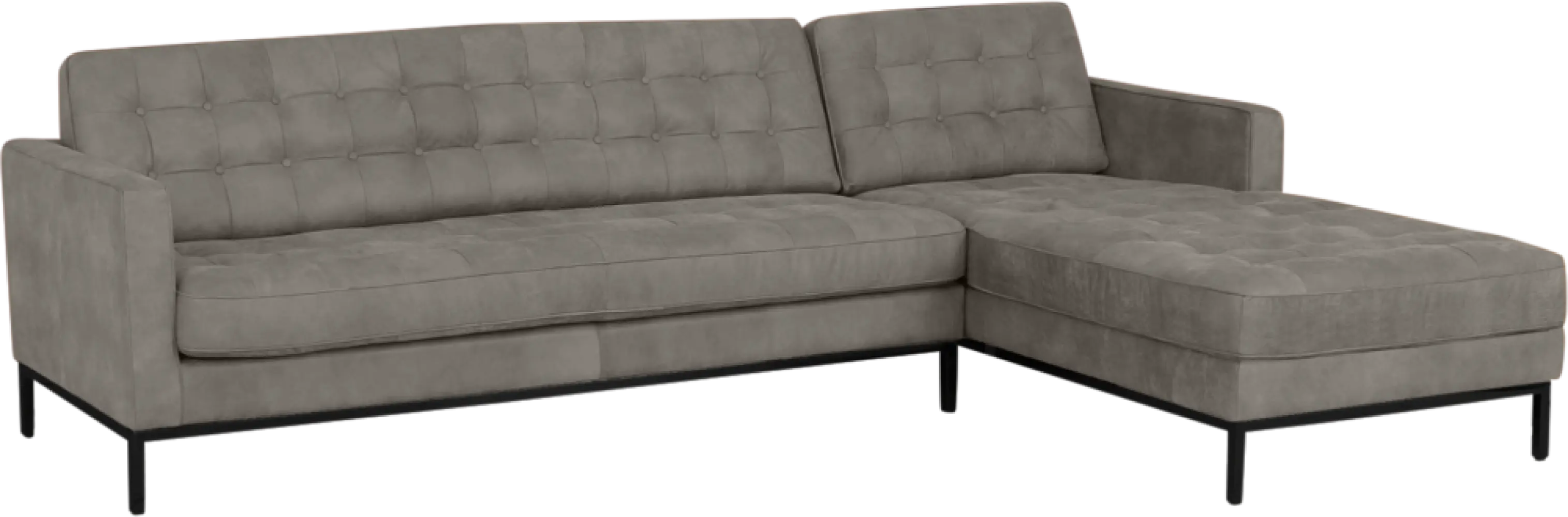 Italo Hoekbank Elegant Silver Grey Velvet (Hoek Links)