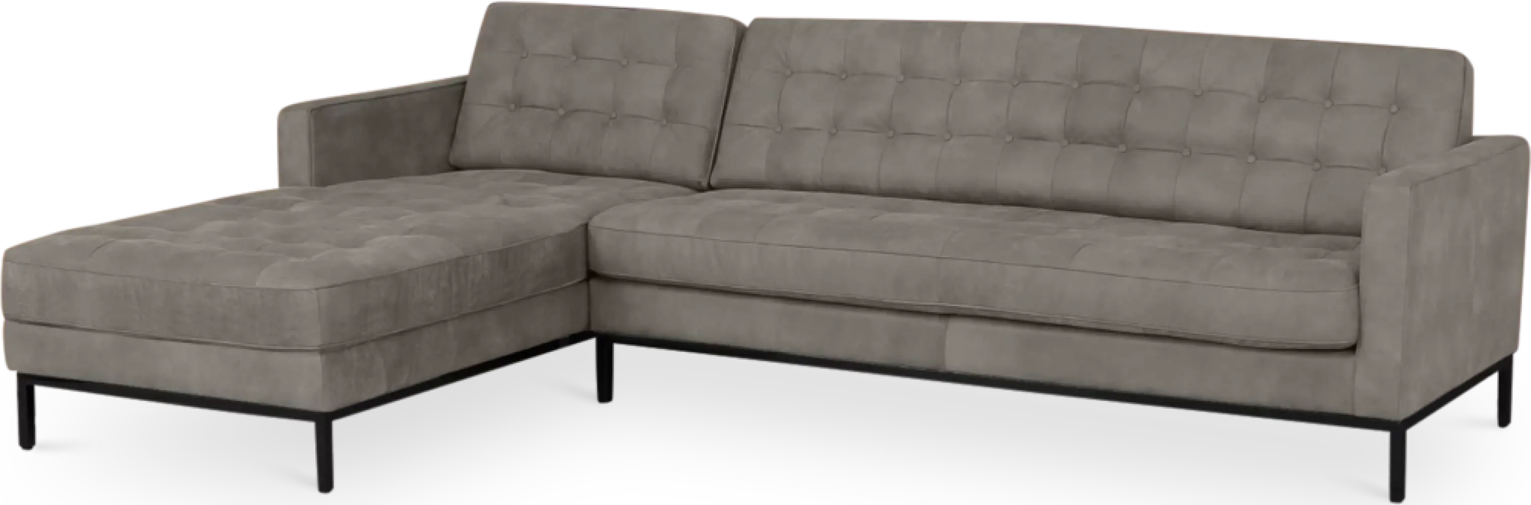 Italo Hoekbank Elegant Silver Grey Velvet (Hoek Rechts)