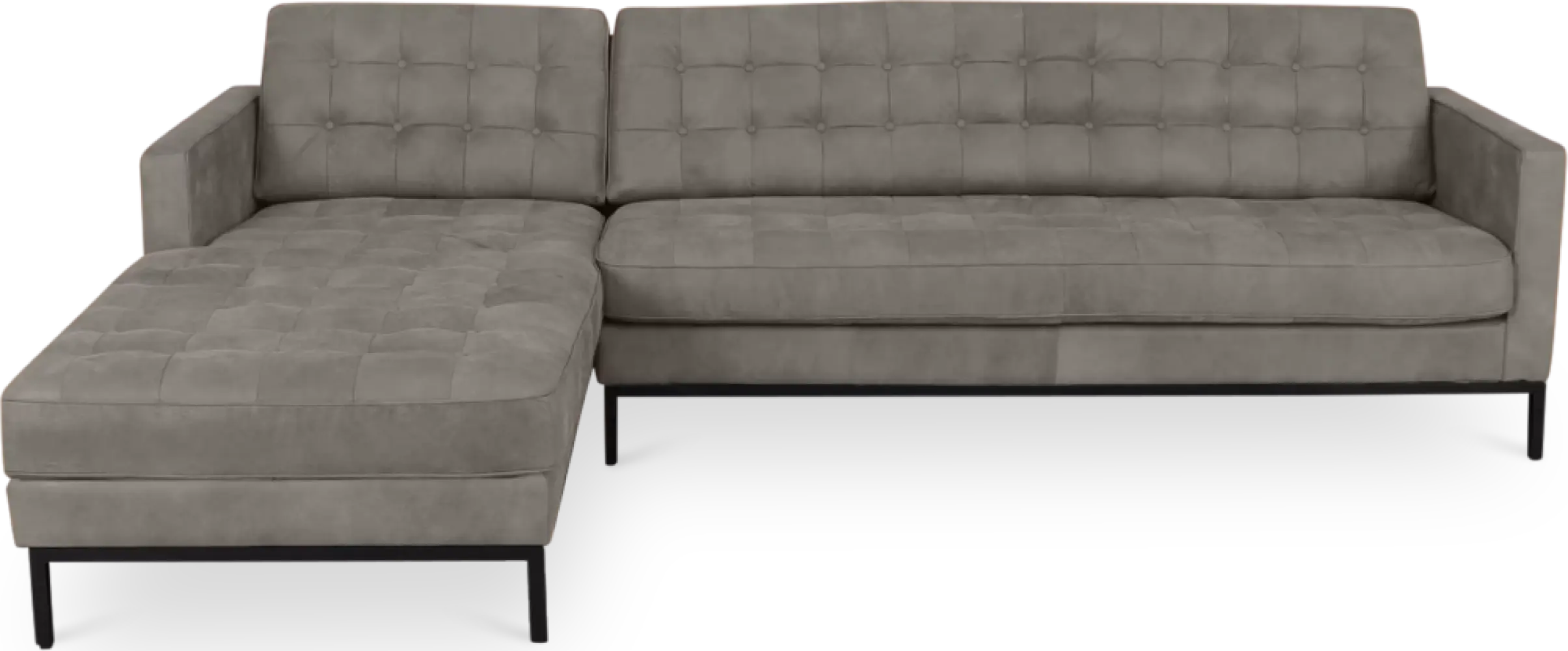Italo Hoekbank Elegant Silver Grey Velvet (Hoek Rechts)