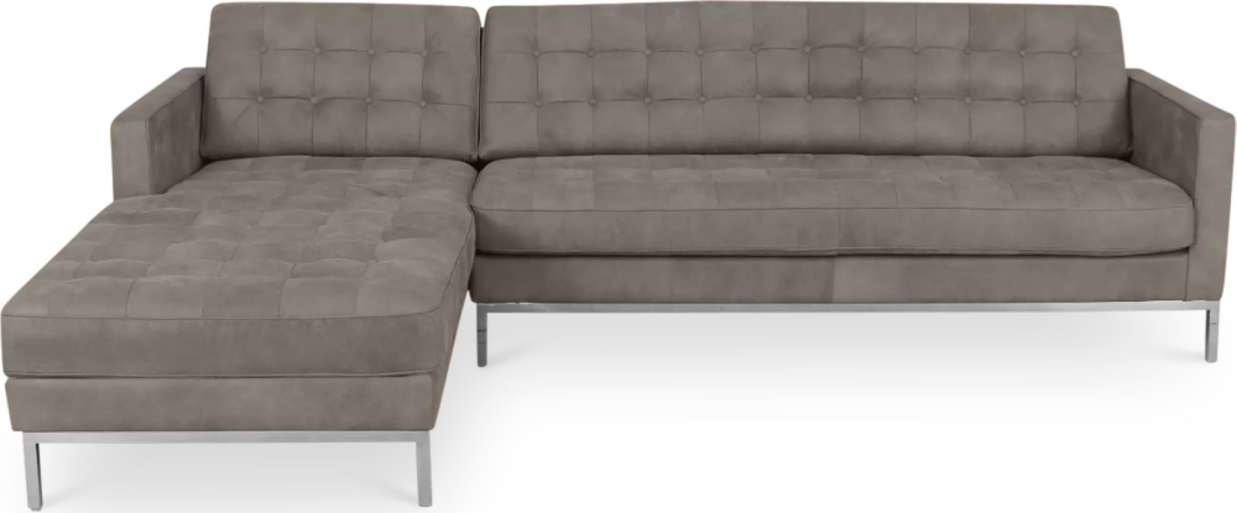 Italo Hoekbank Elegant Silver Grey Velvet (Hoek Rechts)