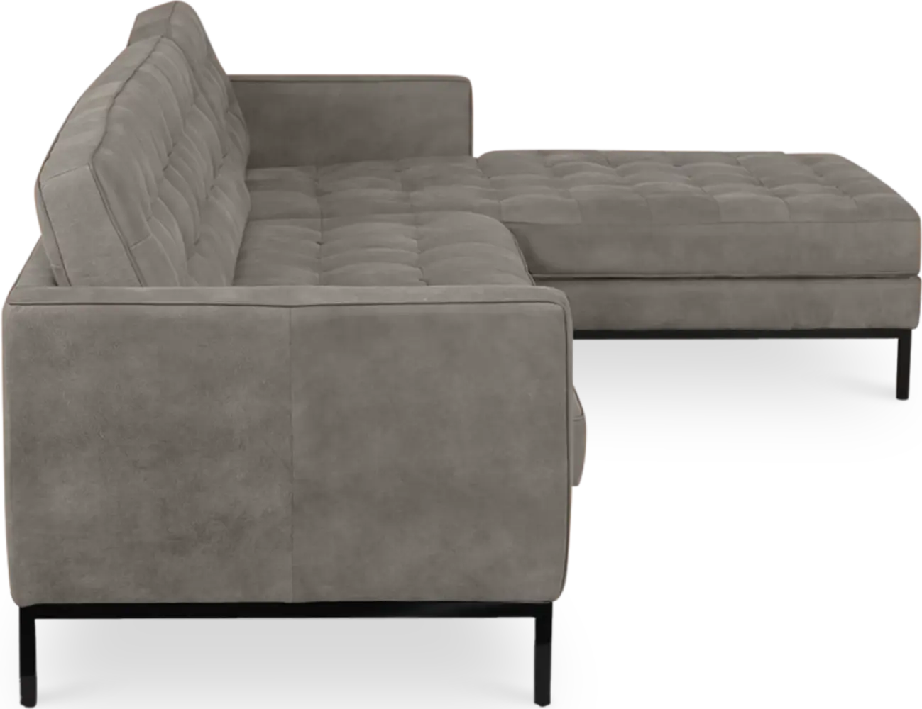 Italo Hoekbank Elegant Silver Grey Velvet (Hoek Links)