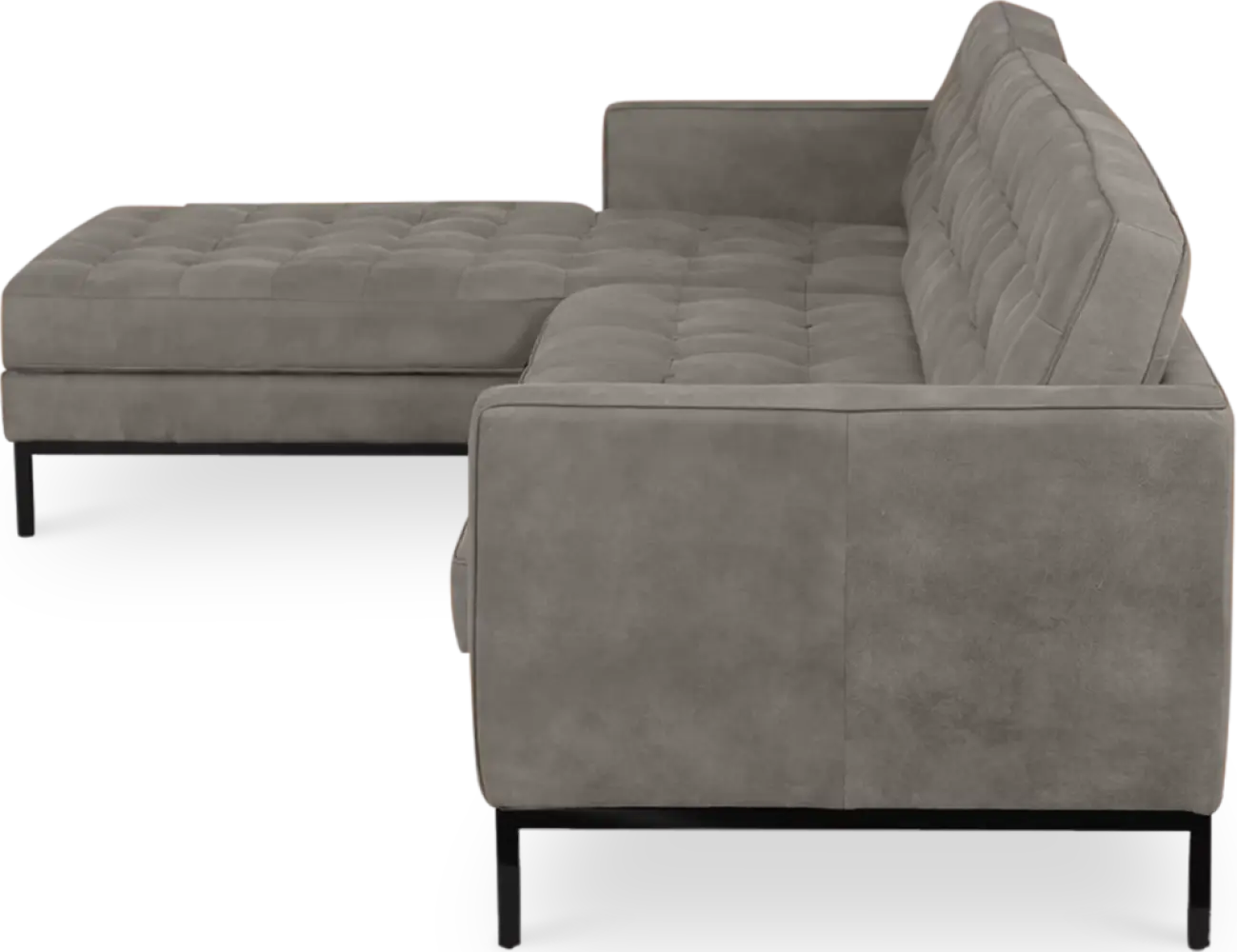 Italo Hoekbank Elegant Silver Grey Velvet (Hoek Rechts)