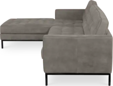Italo Hoekbank Elegant Silver Grey Velvet (Hoek Rechts)