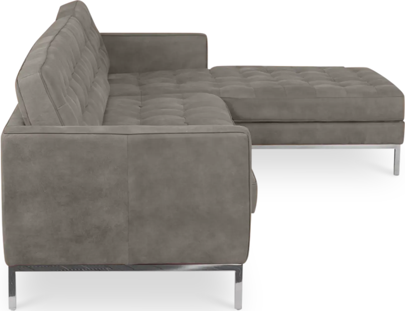 Italo Hoekbank Elegant Silver Grey Velvet (Hoek Links)