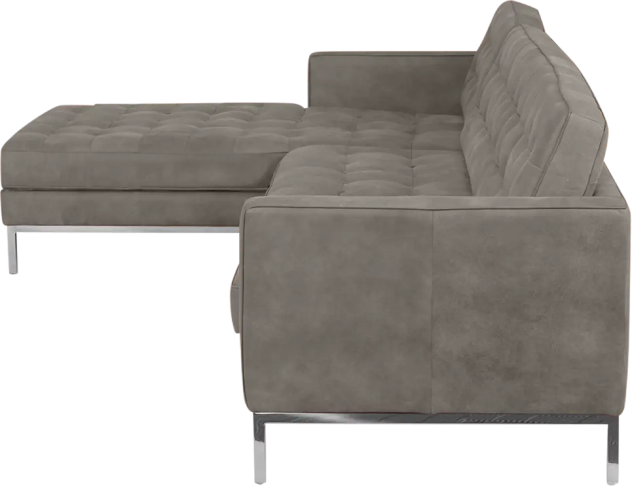 Italo Hoekbank Elegant Silver Grey Velvet (Hoek Rechts)