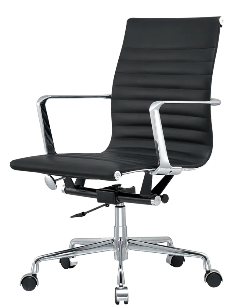 Artson Vergaderset Walnoot 280×90 + 6× CD 117 Zwart Leer
