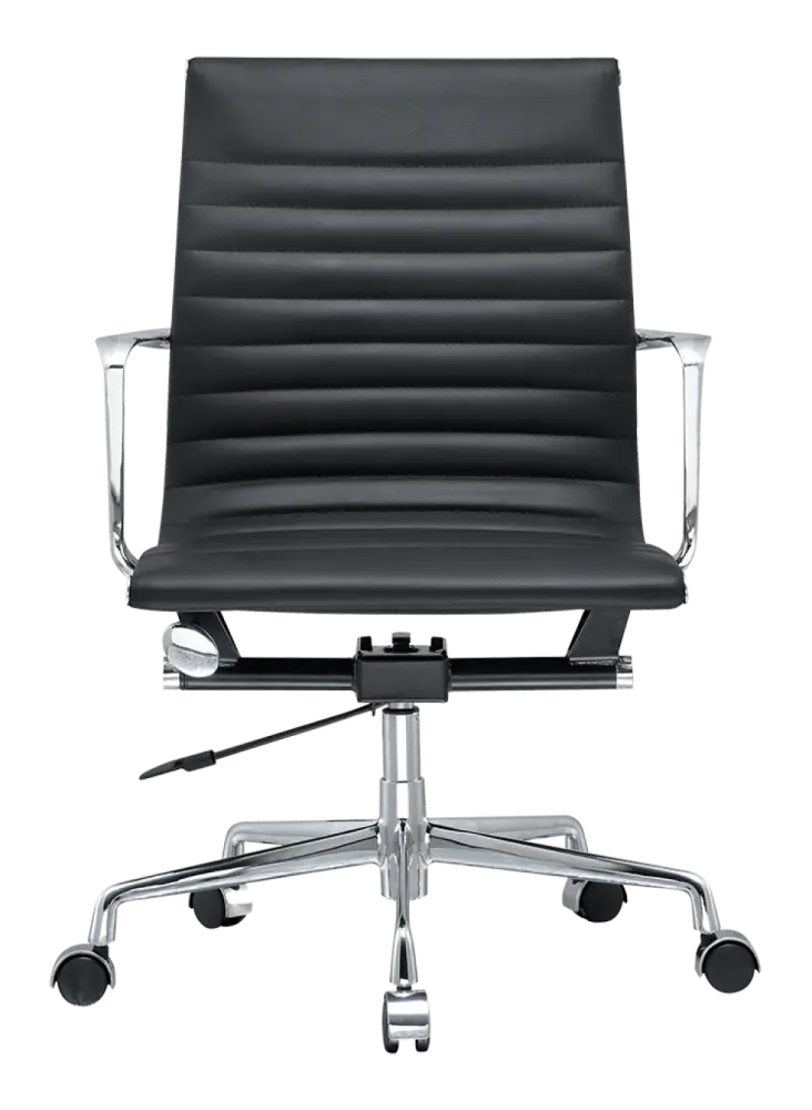 Artson Vergaderset Walnoot 280×90 + 6× CD 117 Zwart Leer