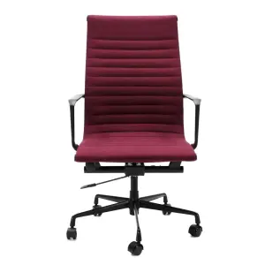 Cavel CD 119 Bureaustoel Rood Linnen | Zwart Frame