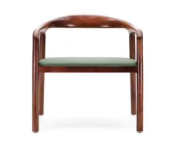Artson Eetkamerstoel | Notenhout | Groen PU Leer